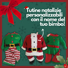 Tutina Vestito per Neonato Bambini BUON NATALE in ciniglia Elfo Elfa Babbo Nome