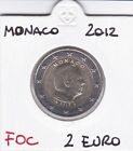 MONACO  2 EURO 2012 FDC.