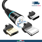 Cavo Usb C Magnetico Ricarica Rapida 3A Statik 360 USB 1 Metro 🚚🇮🇹