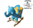 Nuovo Peluche Elefante Sedia a Dondolo Su Legno Rockers Con Ruote + Suono