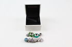 Pandora Sterling Silver Charms Heart Stone Set Glass Enamel Mother x 10 (28g)