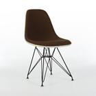 Vitra Eames DSR Chair Brown Original Upholstered White Dining Side Shell