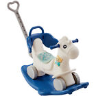 VEVOR Cavallo a Dondolo 4 in 1 Giocattolo da Cavalcare per Bambini con Suono Blu