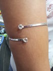 bracciale schiava 2 strass 5 mm  da braccio bagno argento bracelet snake