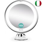 Auxmir Specchio Ingranditore 10X Specchio Trucco Illuminato LED Specchio a