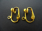 A PAIR OF LEVER BACK NON PIERCED EAR CLIPS CLIP ON. GOLD COLOUR. NEW.