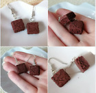 Orecchini con miniature BROWNIES al cioccolato fatti a mano in fimo