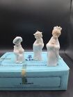 Lladro Nativity Ornaments Porcelain 5729 Mini Reyes Three Kings Wise Men W/Box