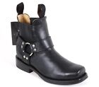 Stivaletti Stivali da Biker Nero Chopper Cruiser Pelle Boots Biker 38