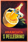 ARANCIATA SANPELLEGRINO POSTER PUBBLICITÀ VINTAGE ANNI  50 dimensioni 70 x 48 cm