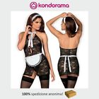 Obsessive costume corto da cameriera hot sexy con perizoma nero taglia S M