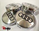 4 TAPPI COPRIMOZZO Per AUDI A1 A3 A4 A5 A6 Q5 CERCHI STEMMA BORCHIE 60mm CROMATO