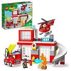 LEGO DUPLO Caserma Dei Pompieri ed Elicottero, Set con Camion Giocattolo dei Vig