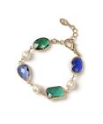 Sodini Olympia bracciale di cristalli incatenati verde 551248B