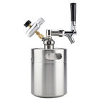 2L Beer Keg Portable Mini Stainless Steel Beer Keg With Faucet Pressurized Home