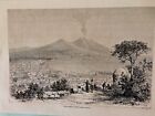 View of Naples, veduta di Napoli drawing by Karl Girardet Napoli 1863