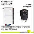 Kit ricevente ricevitore 2 canali + telecomando 433 Mhz cancelli serrande luci