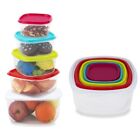 Set 5 Contenitori Plastica per Alimenti Coperchio Vari Colori Chiusura Ermetica