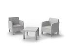 GDLC Set Giardino 3 Pezzi in Rattan 2 Poltrone 1 Tavolino Bianco 199196 Matilde