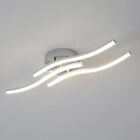 Moderno Lampadario LED Plafoniera da Soffitto Argento Wave Soggiorno BagnoCucina