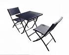 Set Bistrot Da Giardino Con Tavolino e Sedie in Rattan Pieghevole Balcone Terraz