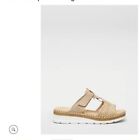 QVC Rieker Slip On Wedge Sandals Beige  UK Size 6.5 EU 40 RRP £62