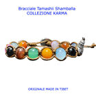 Tamashii Tamashi Shamballa Bracciale Tibetano Tibet Argento e Agata StriataMix