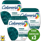 COLORERIA ITALIANA VERDE SMERALDO COLORANTE TESSUTI VESTITI LAVATRICE 350GR X3