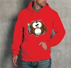 FELPA CON CAPPUCCIO UNISEX GUFO UBRIACO DRUNK OWL VINO WINE Uomo Donna funny