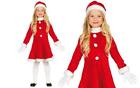 Costume vestito babbo natale bambina in ciniglia