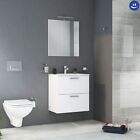 Mobile bagno sospeso con specchiera e lavabo modello mia bianco lucido VITRA