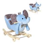 Dondolo a forma di Elefante con Rotelle e Cintura 60x35x45cm Blu BUA560F Dechome