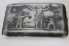 ANTICO PORTASIGARETTE IN METALLO CON FIGURE EGIZIANE VINTAGE CIGARETTE CASE