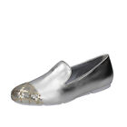 Scarpe donna HOGAN 35,5 EU slip on platino pelle paillettes BK669-35,5