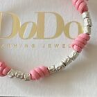 Dodo Pomellato Bracciale Ciondolo Rosa Granelli Argento Unisex 100% Originale