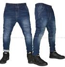 Jeans Uomo Denim Tuta elastico blu Pantaloni Elasticizzati nuovo effe denim 1688