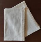 COPPIA DI TENDE Vintage 130x43 in rete di cotone con bordi ricamo crochet a mano