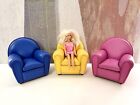 N. 3 Poltrone FRAU Vanity vera pelle miniatura armchair Sofa mini poltrona