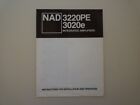 Owners manual NAD 3020e 3220PE Owners manual Instructions