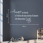 wall stickers frase frasi adesivi murali arredo bagno vita amore a1128