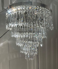 large Eichholtz chrome and waterfall icicle chandelier lustre drops