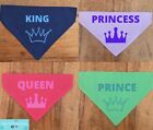 King, Queen, Prince, Princess Dog Bandana- Slide On Collar