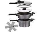 Pentola a Pressione Set 3 L+5 L Stoneline 4tlg a Vapore Induzione II Wahl 16537