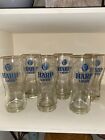 Vintage Harp Irish Lager Glasses Beer Set of 6 Retro 1990s Gold Rim