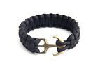 EDC Paracord Survival Bracelet - with Vintage Anchor Buckle in Black