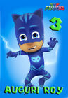 Cialda PJ MASKS Decorazione Torta Ostia o Zucchero nome anni a scelta 2