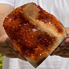 6.24LB Natural Orange Citrine Quartz Geode Cave Cluster Healing,Metaphysical