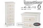 CASSETTIERA 6 CASSETTI SETTIMINO SHABBY CHIC LEGNO DECAPE BIANCO BEIGE 112*40*30