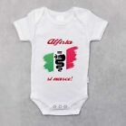 BODY neonato Alfista si nasce alfa romeo italia idea regalo nascita 100% cotone