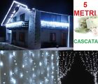 Cascata led bianchi natalizi.Natale,luci pioggia tenda bianca 5m 40cm neve 40